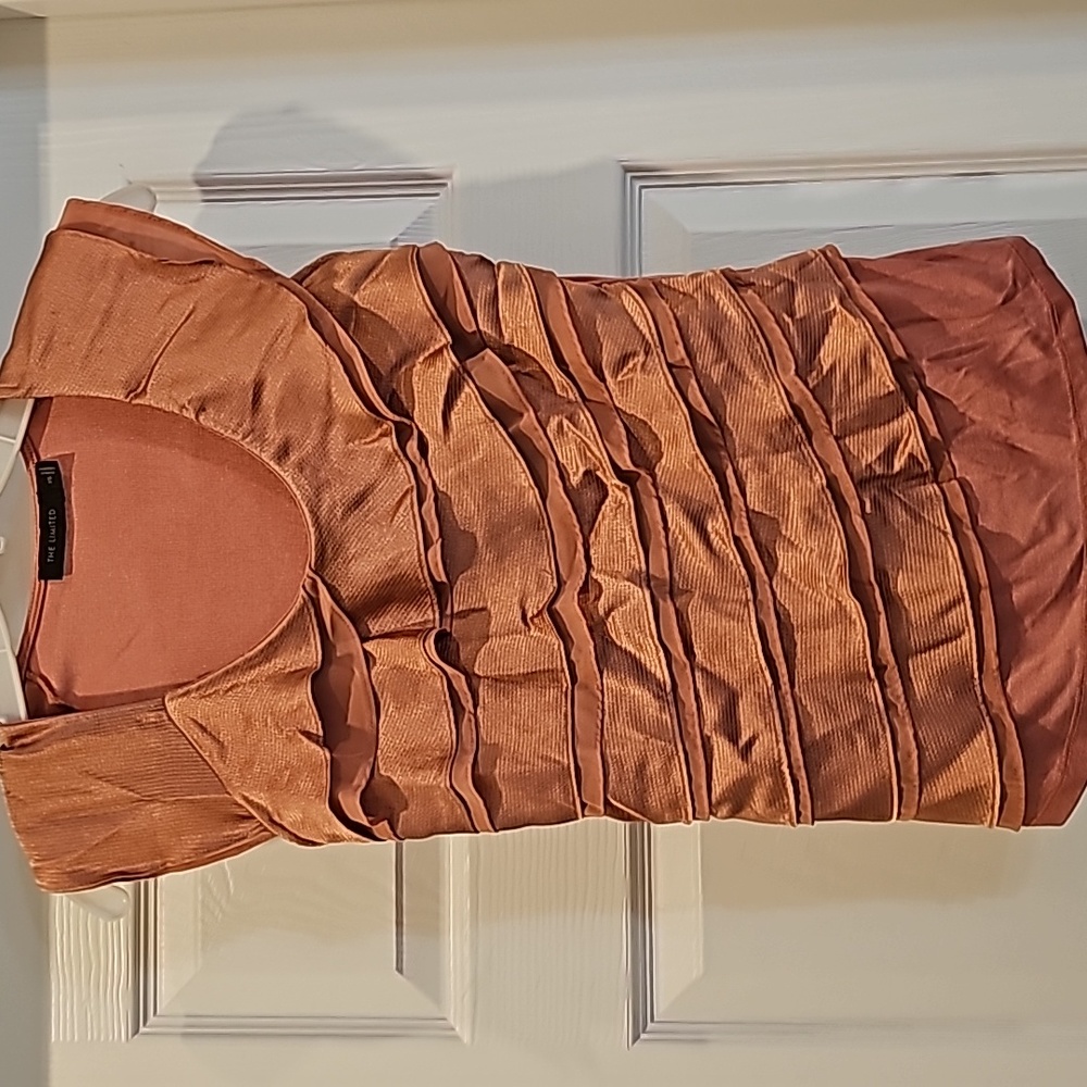 Peach ruffle top
